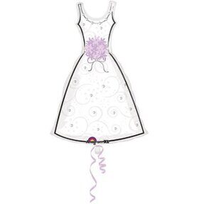 Шар (36"/91см) Фигура Свадебное платье белое 2